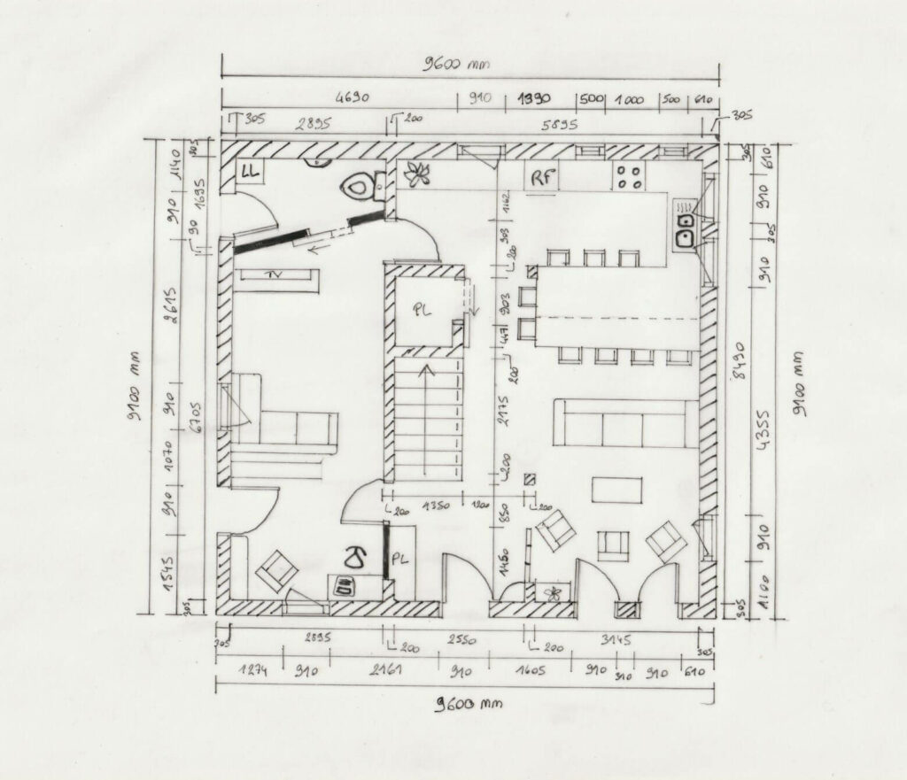 Morceaux d'écailles-Plan de sol-Design d'intérieur-Chatelaillon
