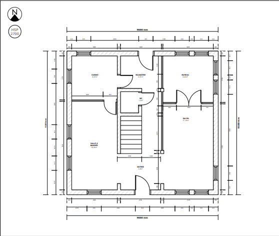 Morceaux d'écailles-Plan de sol initial-Design d'intérieur-Chatelaillon